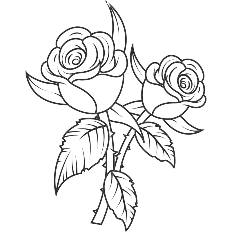 раскраска розы распечатать бесплатно в хорошем качестве 9