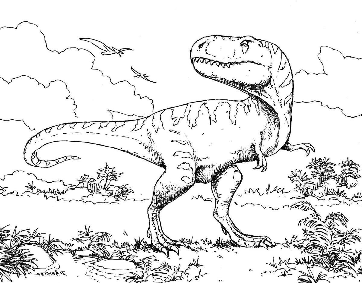 раскраски для мальчиков динозавры реалистичные 2