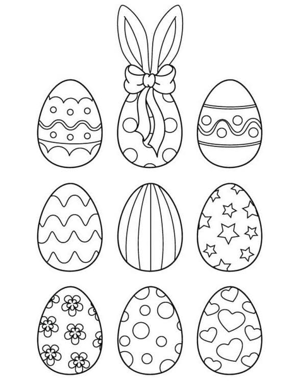 простые раскраски яйца на Пасху скачать 9