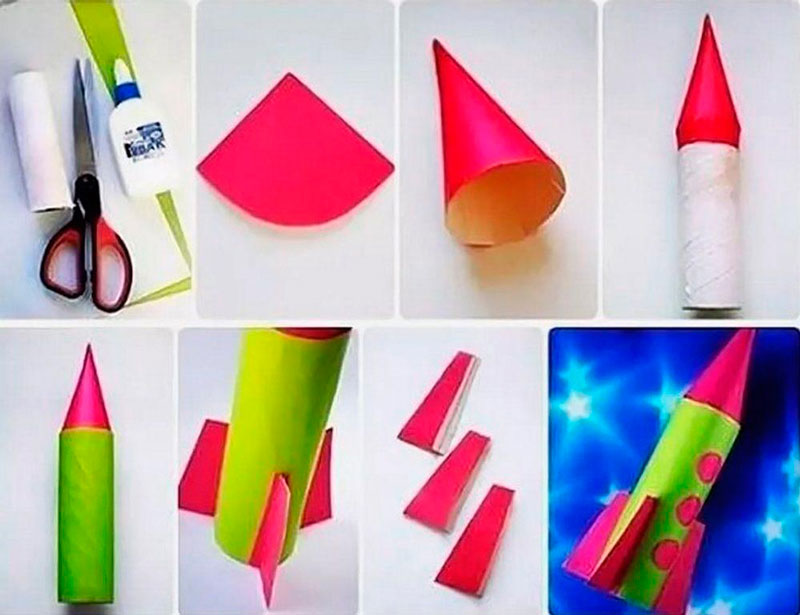 поделка ракета из бумаги своими руками для детей