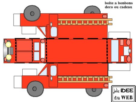 пожарная машина шаблон для детей 3