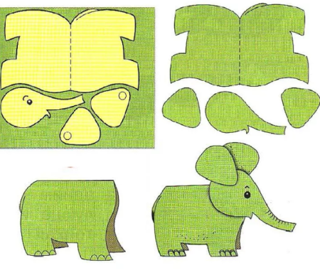 шаблоны слона для вырезания из картона для детей 4