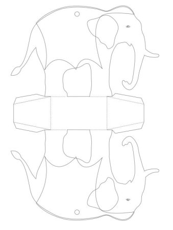 шаблоны слона для вырезания из картона 10