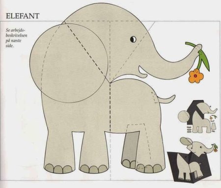 шаблоны слона для вырезания из картона 6
