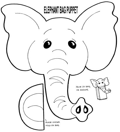 шаблоны слона для вырезания из картона 3