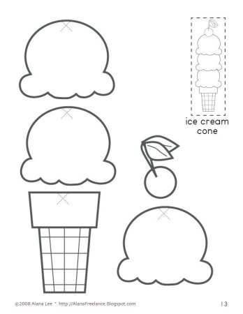 Шаблоны мороженого для вырезания 2