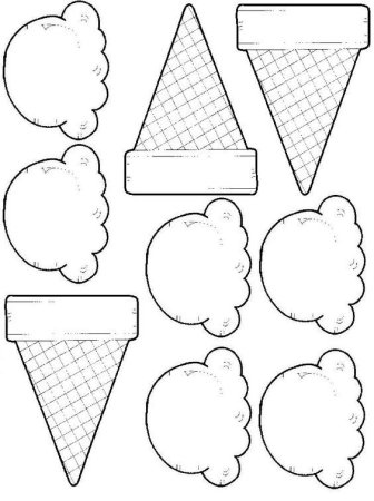 Шаблоны мороженого для вырезания из бумаги 2