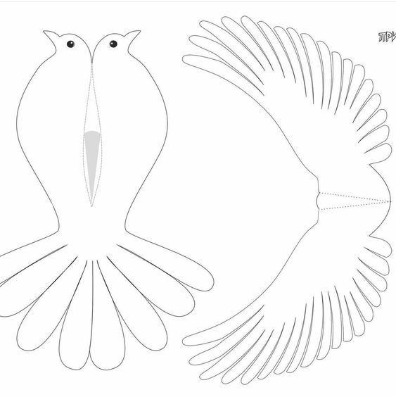 шаблоны птиц для вырезания из бумаги 2
