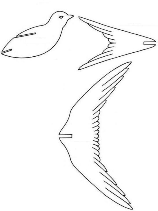 шаблоны птиц для вырезания из бумаги 3