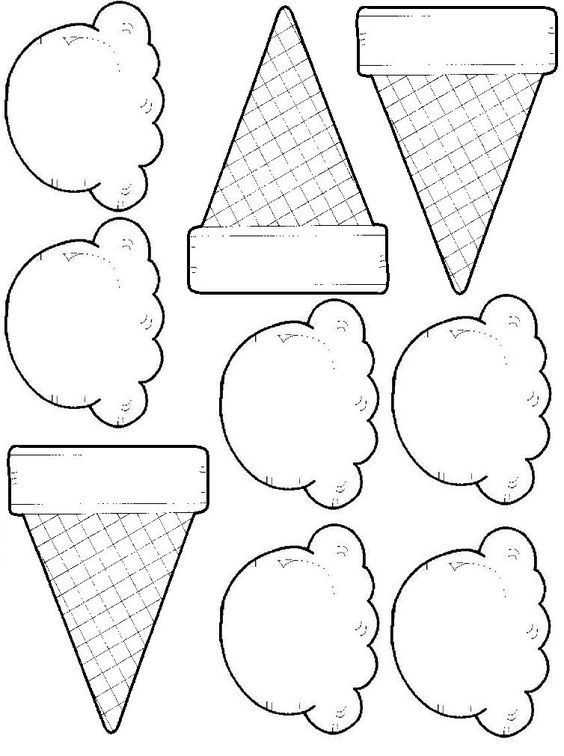 шаблоны мороженого для вырезания и поделок 3