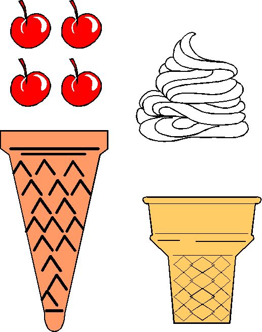шаблоны мороженого для вырезания и поделок 4
