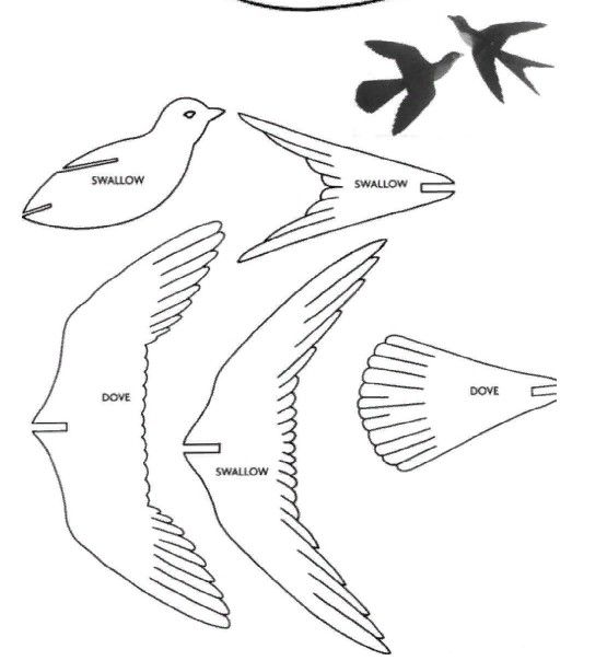 шаблоны птиц для вырезания из бумаги 4
