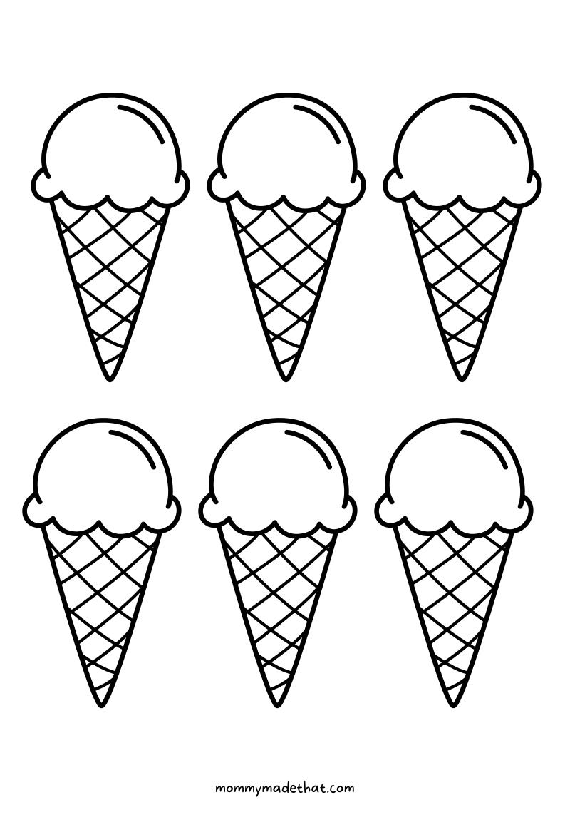 шаблоны мороженого для аппликации 6