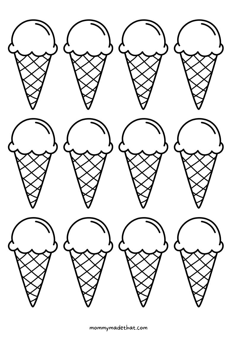 шаблоны мороженого для аппликации 5