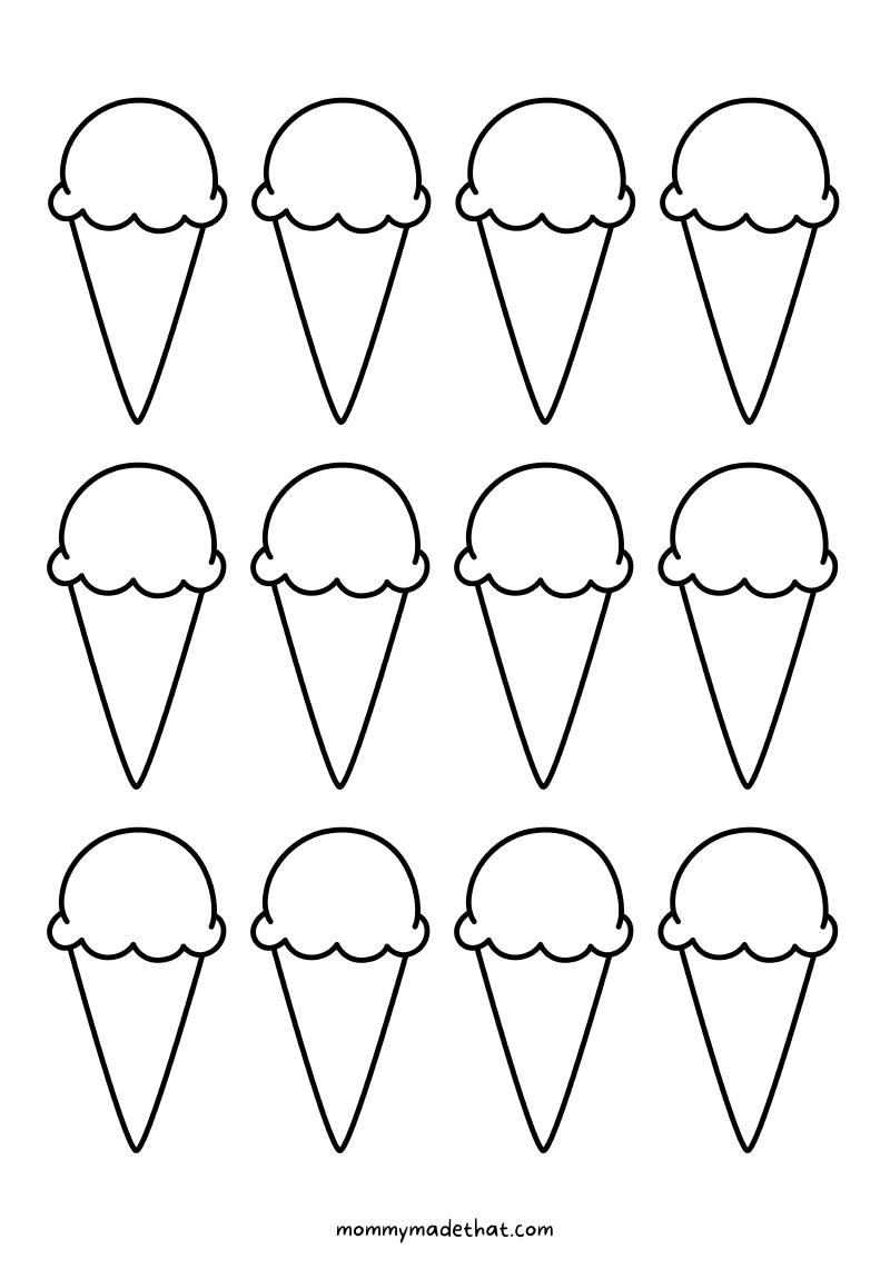 шаблоны мороженого для аппликации 4