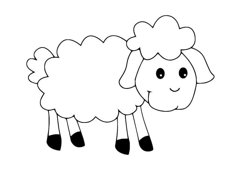 шаблон овечки для аппликации из ваты 3