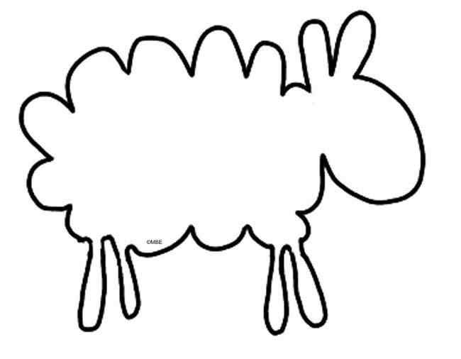 шаблон овечки для аппликации из ваты 9