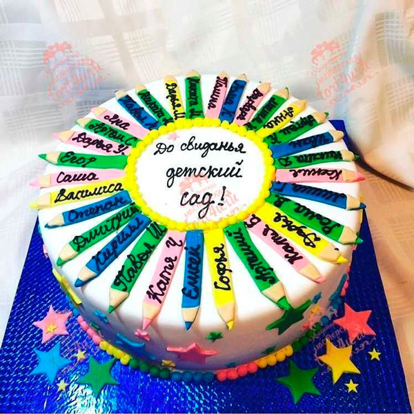 торт на выпускной детский сад с именами 7