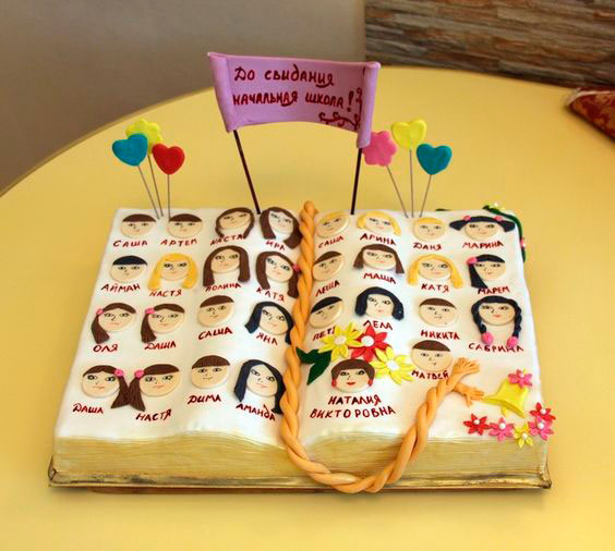 торт на выпускной детский сад с именами идеи 3