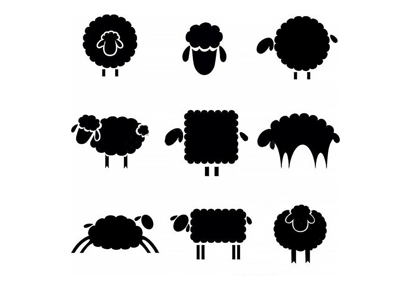 шаблон овечки для аппликации из ваты для детей 3
