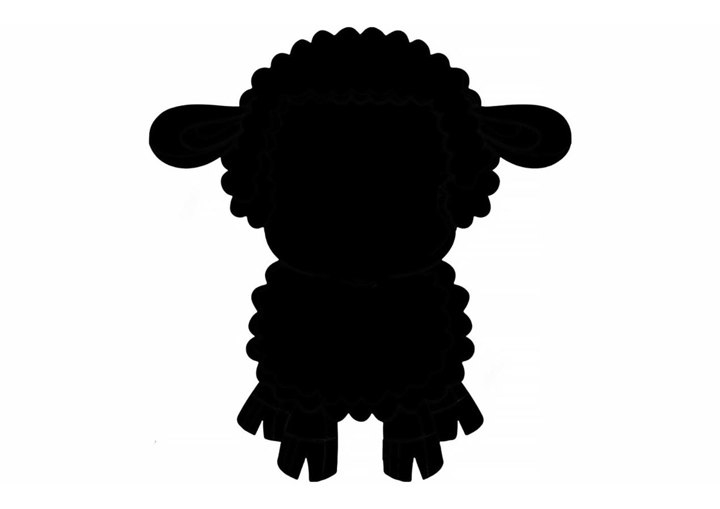 шаблон овечки для аппликации из ваты для детей 6