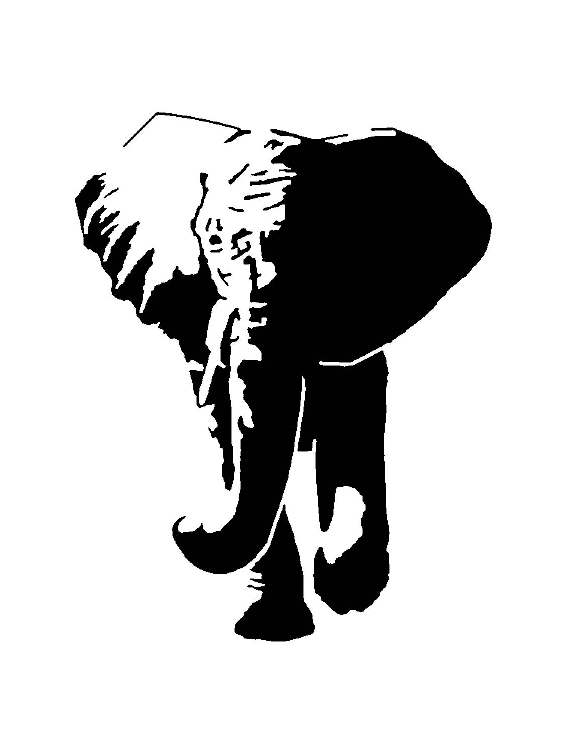 трафареты индийского слона для вырезания 4