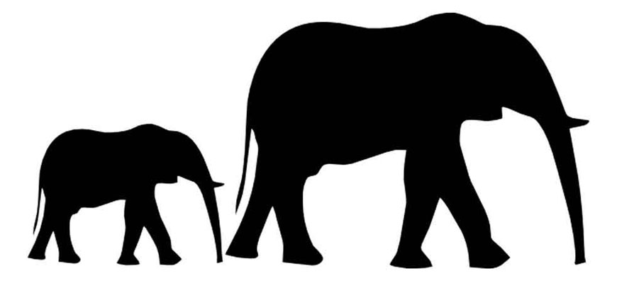 Трафареты слона для вырезания из бумаги