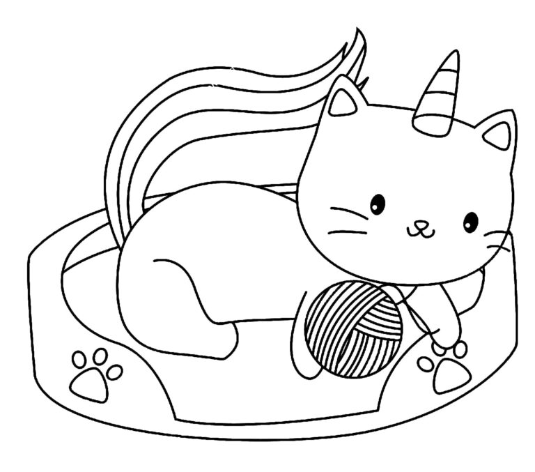 Раскраска единорожка котик