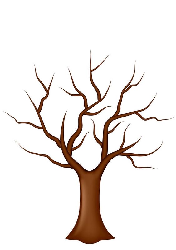 шаблон дерева без листьев для аппликации в подготовительной группе 6