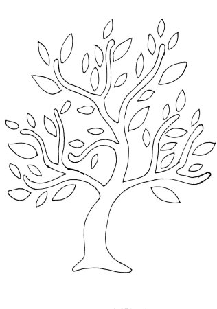 контур дерева без листьев шаблоны для аппликации 7