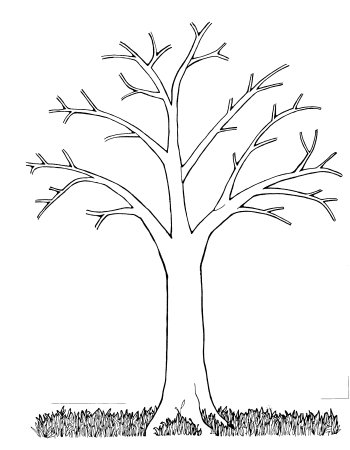 контур дерева без листьев шаблоны для аппликации 8