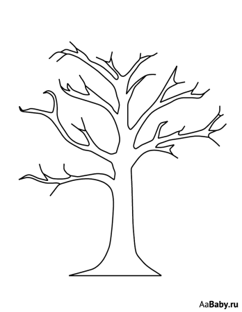 контур дерева без листьев шаблоны для аппликации 9