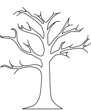 контур дерева без листьев шаблоны для аппликации 10