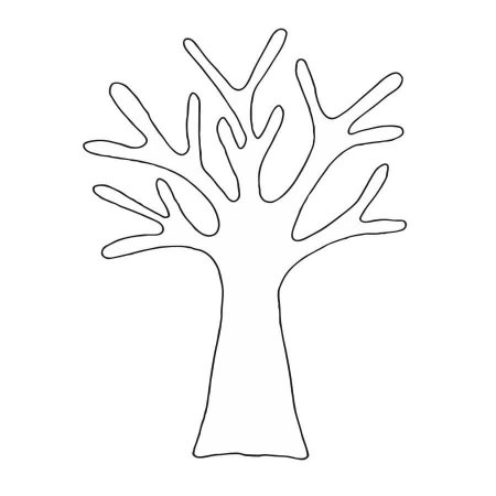 шаблон дерева без листьев для аппликации в детском саду 5