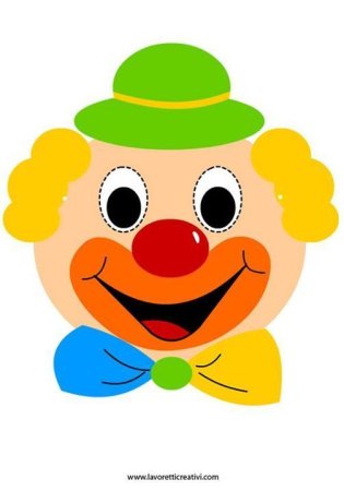 шаблон клоуна для аппликации для детей 4