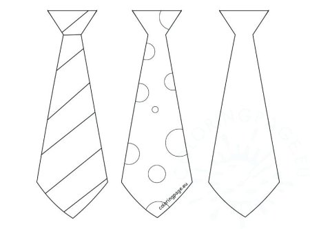 шаблоны галстуков для вырезания на 23 февраля 4