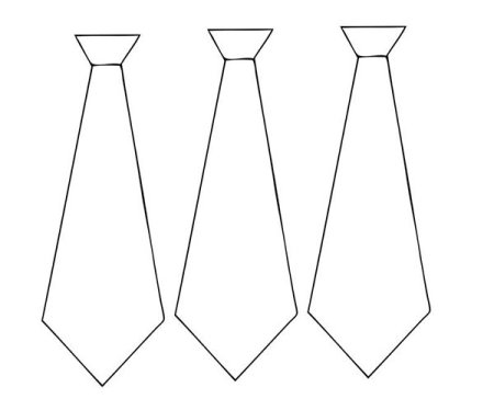 шаблоны галстуков для вырезания на 23 февраля 9