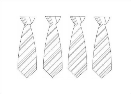 Шаблоны галстуков для вырезания из бумаги 6
