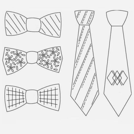 шаблоны галстуков для вырезания из бумаги распечатать 2