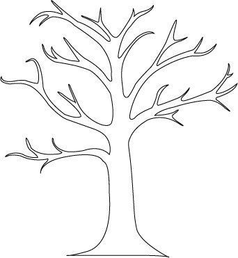 Шаблон дерева без листьев для аппликации