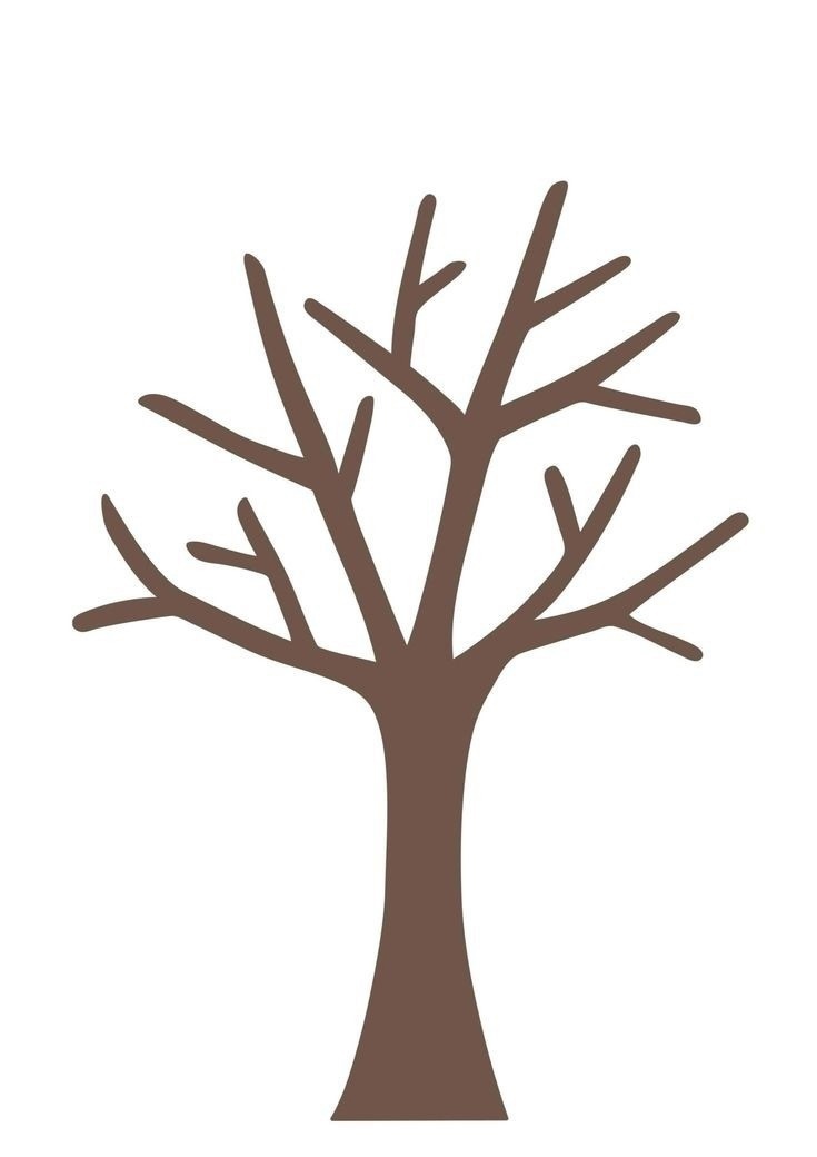 Шаблон дерева без листьев для аппликации 3