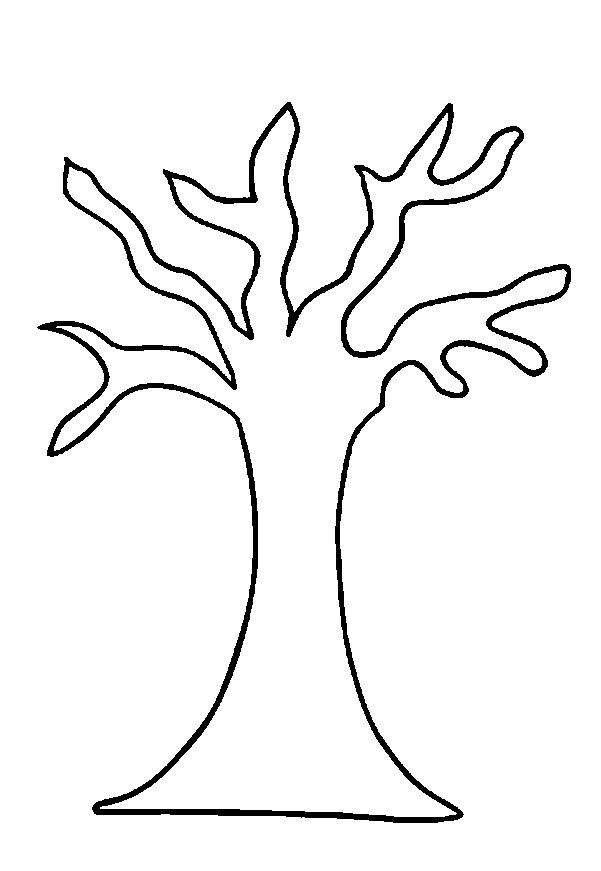 контур дерева без листьев шаблоны для аппликации распечатать 5