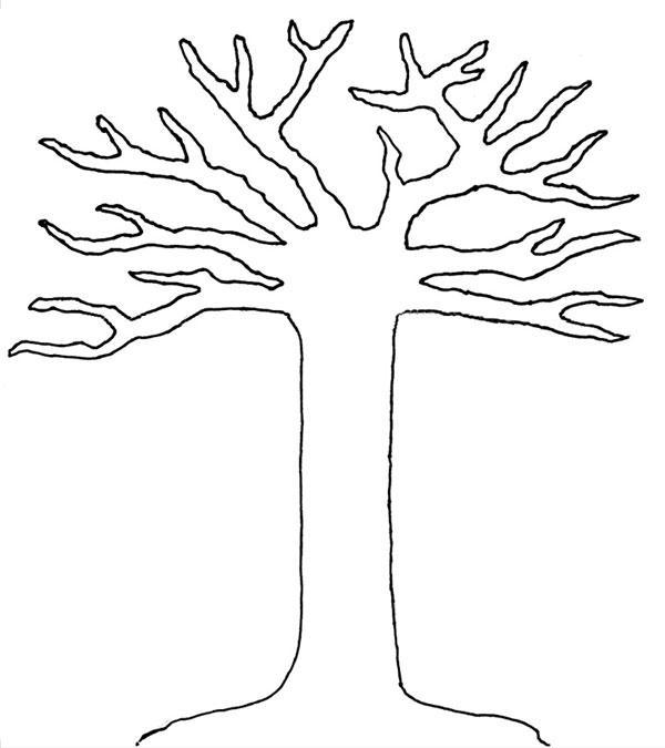 шаблон дерево без листьев для аппликации а4 10