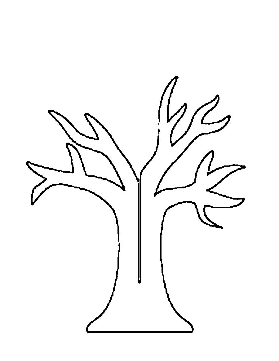 шаблон ствола дерева без листьев для аппликации простой 7