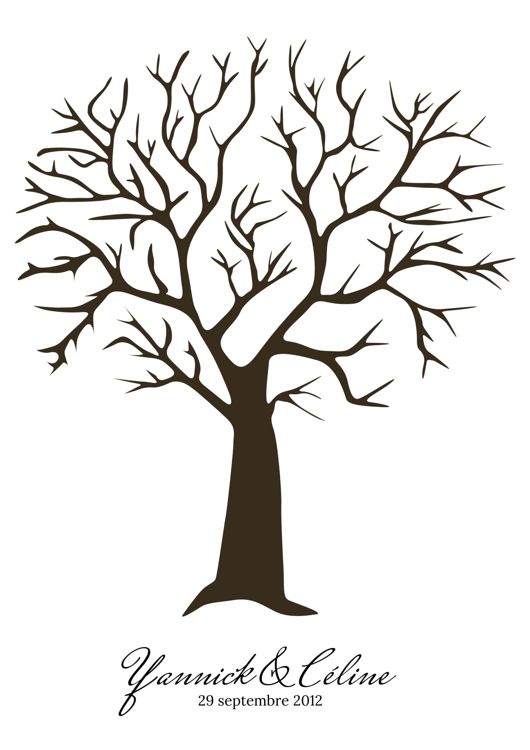 шаблон дерева без листьев для аппликации в средней группе 2