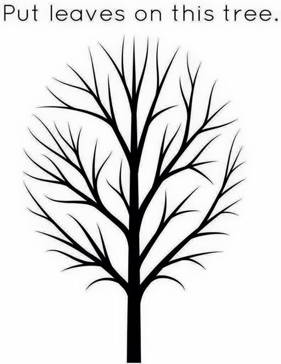 шаблон дерево без листьев для аппликации а4 3
