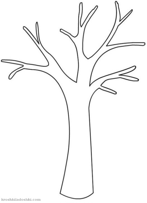 шаблон дерево без листьев для аппликации а4 9