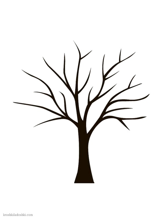 шаблон дерево без листьев для аппликации а4 8