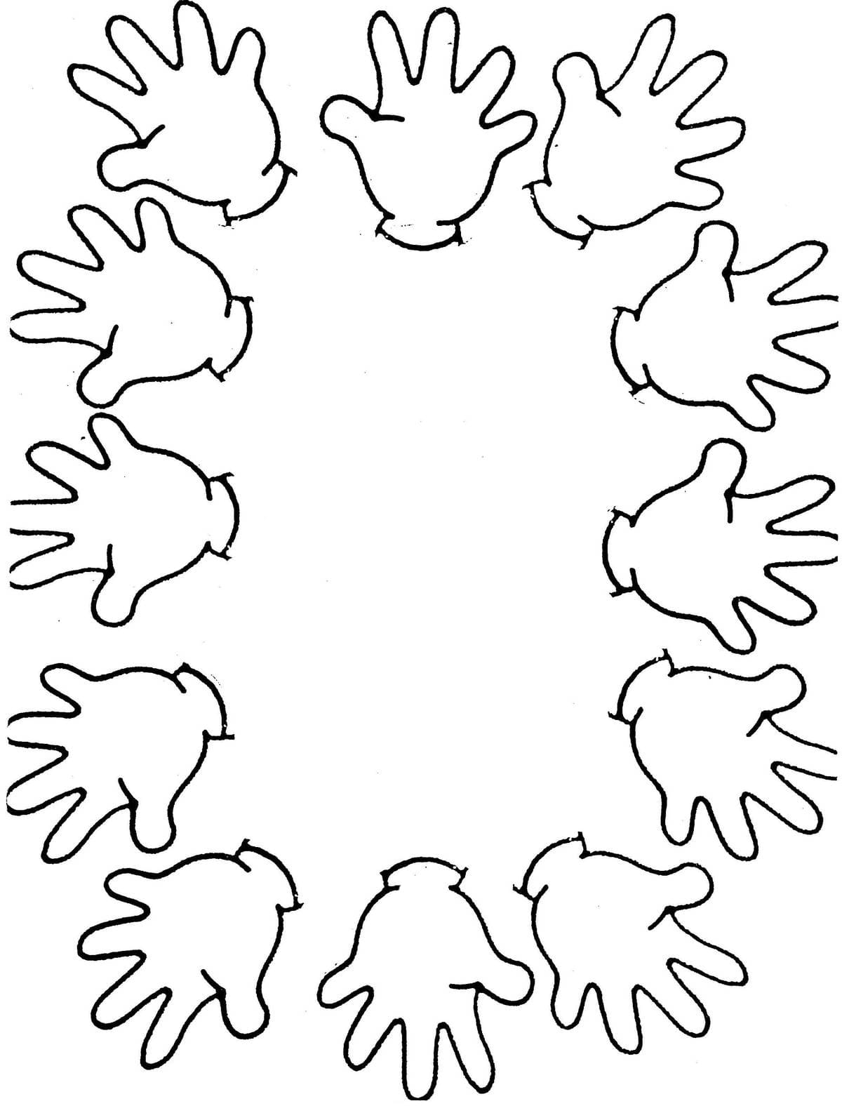 распечатать ладошки для вырезания из бумаги шаблон 9