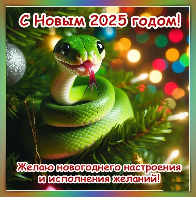 красивая открытка на год змеи 2025 5